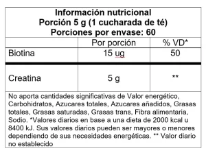 Brutal Creatine - Informacion Nutricional