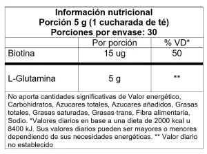 Brutal Glutamine - Informacion Nutricional