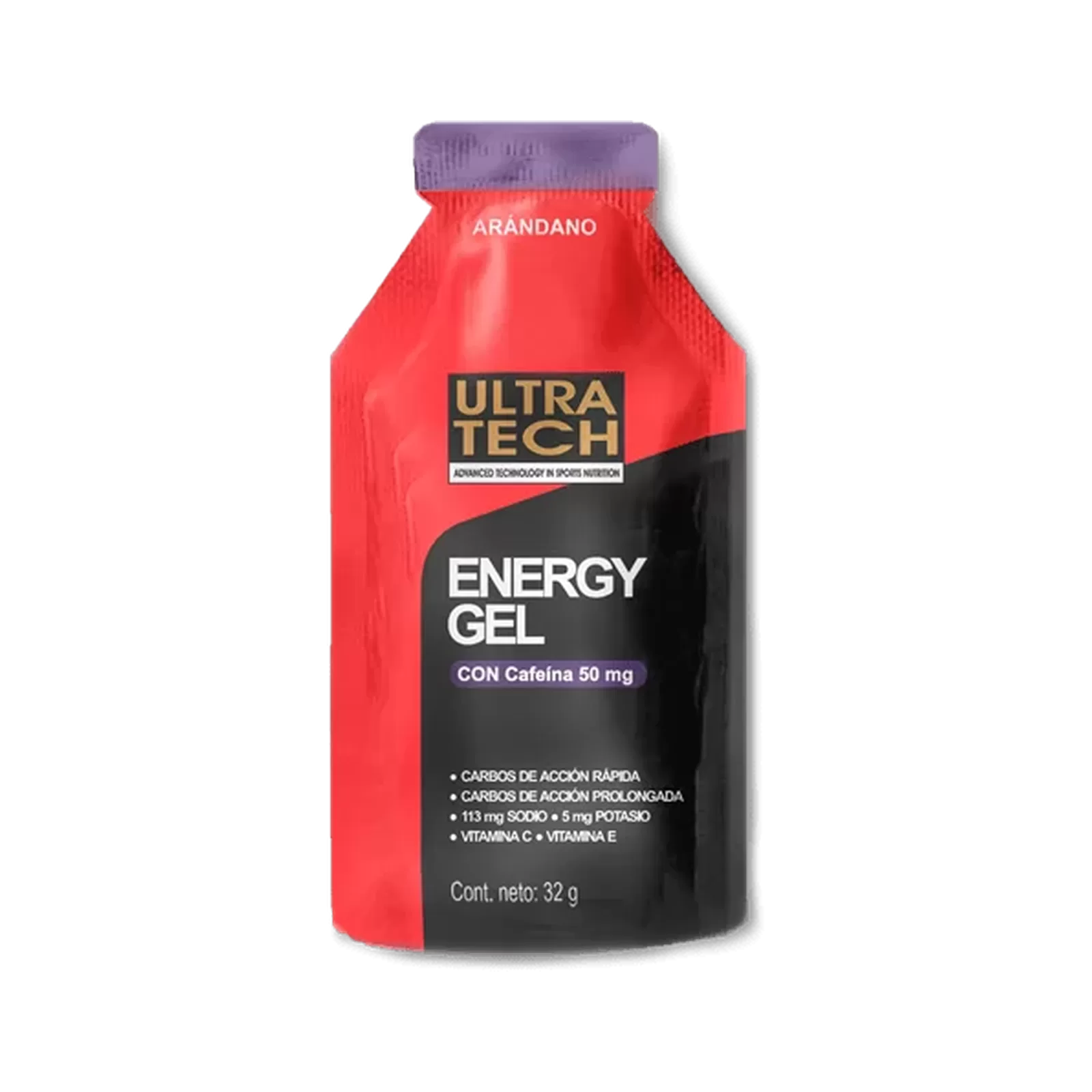 Energy Gel Con Cafeína Ultra Tech - caja x 12 geles