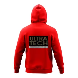 Buzo con Capucha Roja Ultra Tech espalda